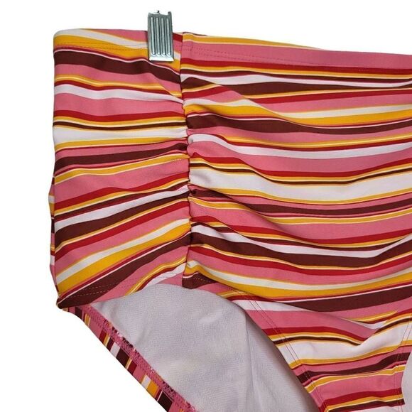 Island Rays Striped Swim Bottom Size 1X - Picture 2 of 6